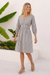 Jyoti Organic Cotton Short Dress | Jasmine Neutral