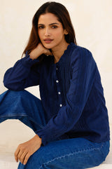 Vienna Long Sleeve Blouse | Navy