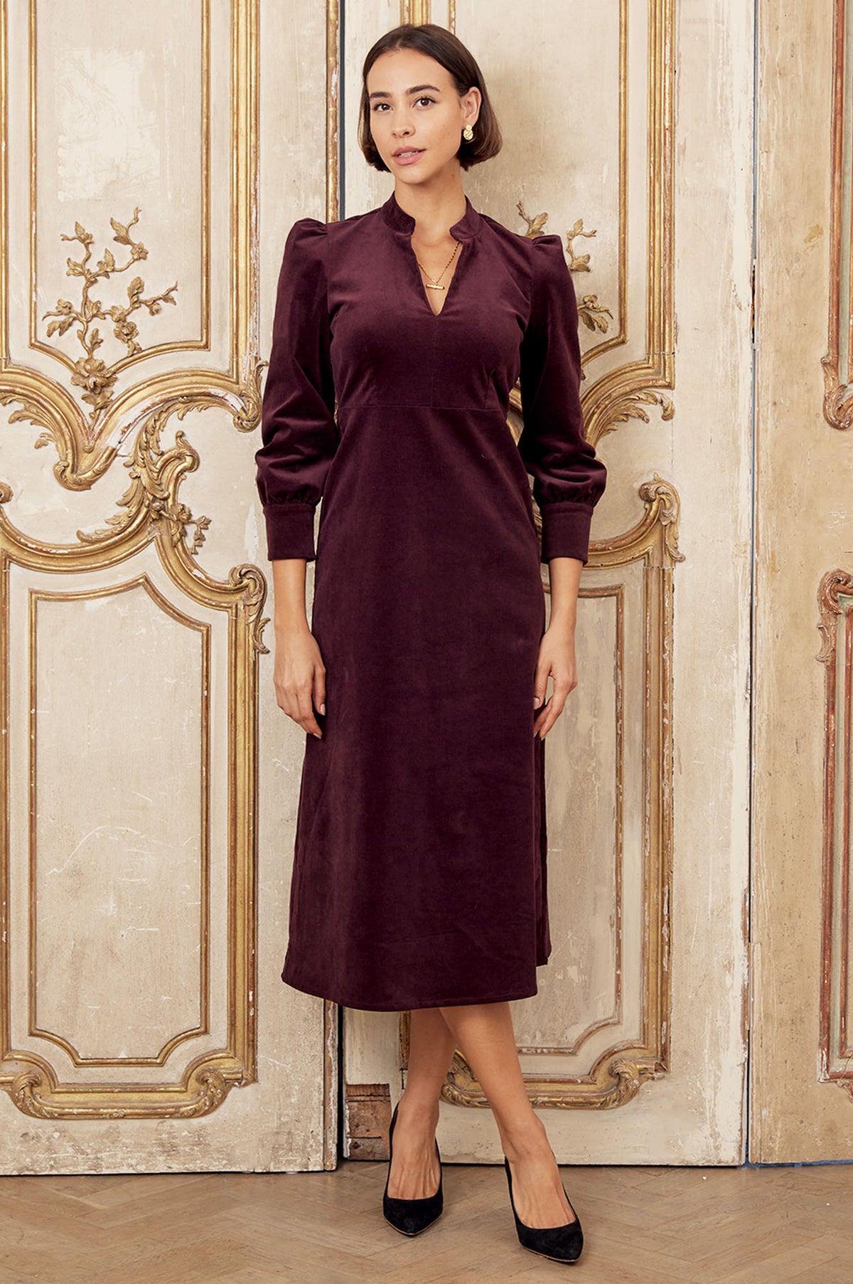 Aspiga Ladies Sustainable Enid Stretch Corduroy Cotton Dress