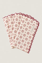 Block Print Christmas Napkins | Red/White