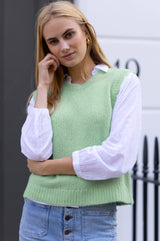 Alpaca Blend Knitted Tank | Light Sage