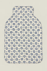 Block Print Hot Water Bottle Cover | Blue/White