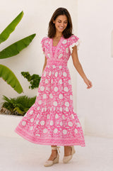 Pippa Organic Cotton Block Print Dress | Sunflower Jaal