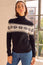 Merino Wool Snowflake Fairisle Polo Neck Jumper | Black/Cream
