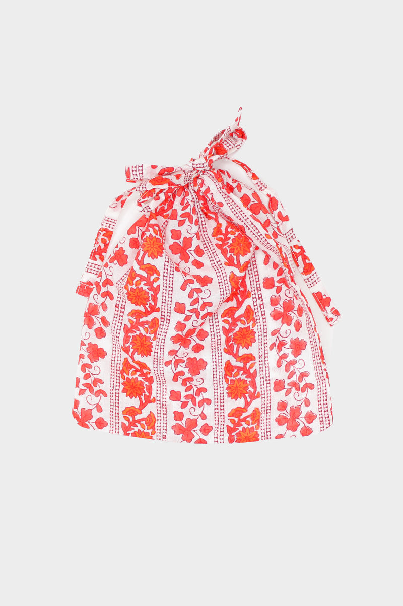 Set Of 3 Sustainable Gift Bags | Linear Botanical Red