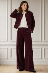 Cropped French Knot Jacket | Burgundy
