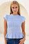 Tilly Organic Cotton Smocked Stripe Dobby Blouse | Blue/White
