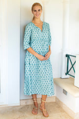 Emma Organic Cotton Dress | Teal
