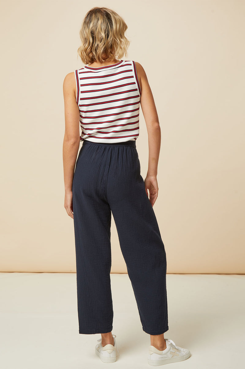 Libby Cheesecloth Trousers | Navy