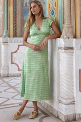 Sophie EcoVero™ Dress | Sage/White
