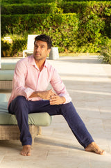 Men's Organic Cotton Shirt | Stripe Pink/Lilac - Aspiga