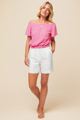 Ilana Frill Organic Cotton Gauze Top | Pink