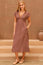 V-Neck Linen Dress | Chocolate
