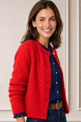 Alpaca Blend Brittany Cardigan | Red