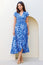 Demi Organic Cotton Wrap Dress | Cobalt/White