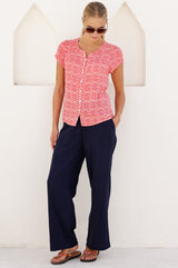 Organic Cotton Cheesecloth Trouser | Navy - Aspiga