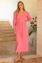 Jyoti Rayon Dress | Pink - Aspiga