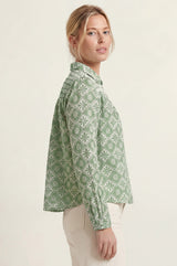 Livi Organic Cotton Blouse | Sage/White
