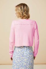 Merino Wool Edge To Edge Cardigan | Pale Pink