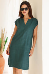 APPROVED * Dori Linen Dress | Teal - Aspiga
