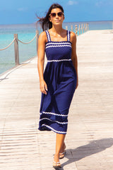 Ric Rac Sundress Dress | Navy/Ivory