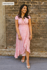 Demi EcoVero™ Wrap Dress | White/Pink