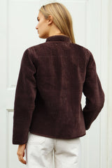 Velvet Quilted Jacket | Chocolate