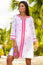 Guadalupe Embroidered Organic Cotton Short Tunic | White/Pink