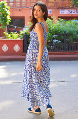 Rhianna Organic Cotton Dress | Navy/White