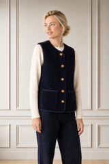 Borg Wool Blend Gilet | Navy