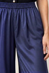 Viscose Satin Balloon Trouser | Navy