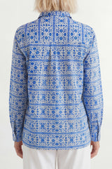 Tiana Organic Cotton Shirt | Blue/White