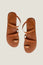 Leather Toe Ring Design Soft Sole Sandal | Tan