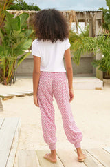 Harem Trousers | Flower White/Pink - Aspiga