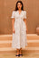 Esha Organic Cotton Cheesecloth Dress | Ecru/Navy
