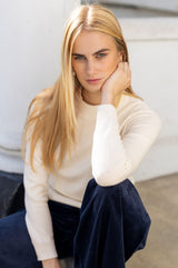 Merino Wool Crew Neck Jumper | Ivory