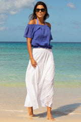 Ilana Frill Organic Cotton Gauze Top | Cobalt - Aspiga