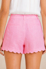 Low Rise Scallop Short | Pink