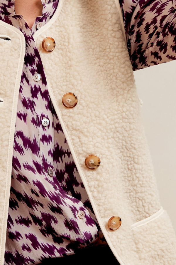 Borg Wool Blend Gilet | Cream