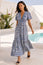 Pippa Organic Cotton Short Sleeve Block Print Dress | Blue/White