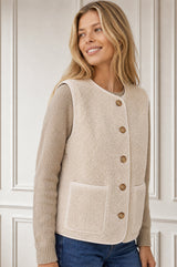 Borg Wool Blend Gilet | Cream