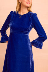 Victoria Velvet Dress | Azure Blue