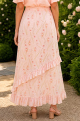 RHS Printed Boho Skirt | Blush