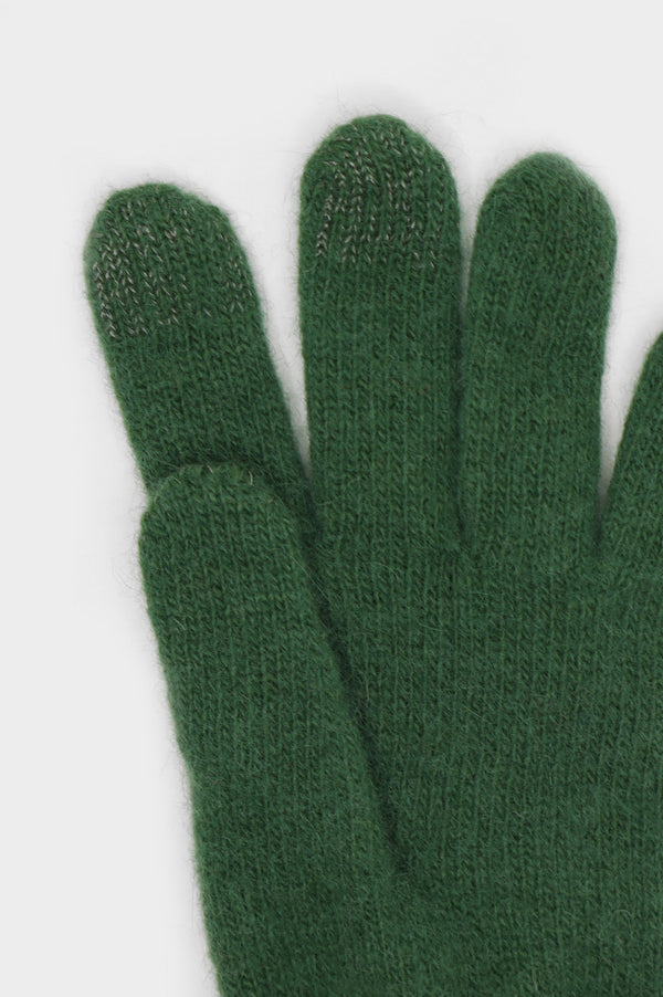 Touchscreen Wool & Cashmere Blend Gloves | Green/Purple