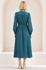 Long Sleeve Iris Dress | Teal
