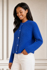 Alpaca Blend Brittany Cardigan | Cobalt