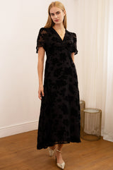 Anais Devore Dress | Black
