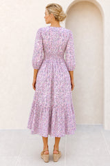 Jyoti Cotton Midi Dress | White/Green/Pink/Sage