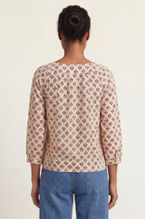 Lou Blouse | Cream/Pink/Green