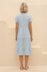 Lois Organic Cotton Cheesecloth Dress | Sky Blue